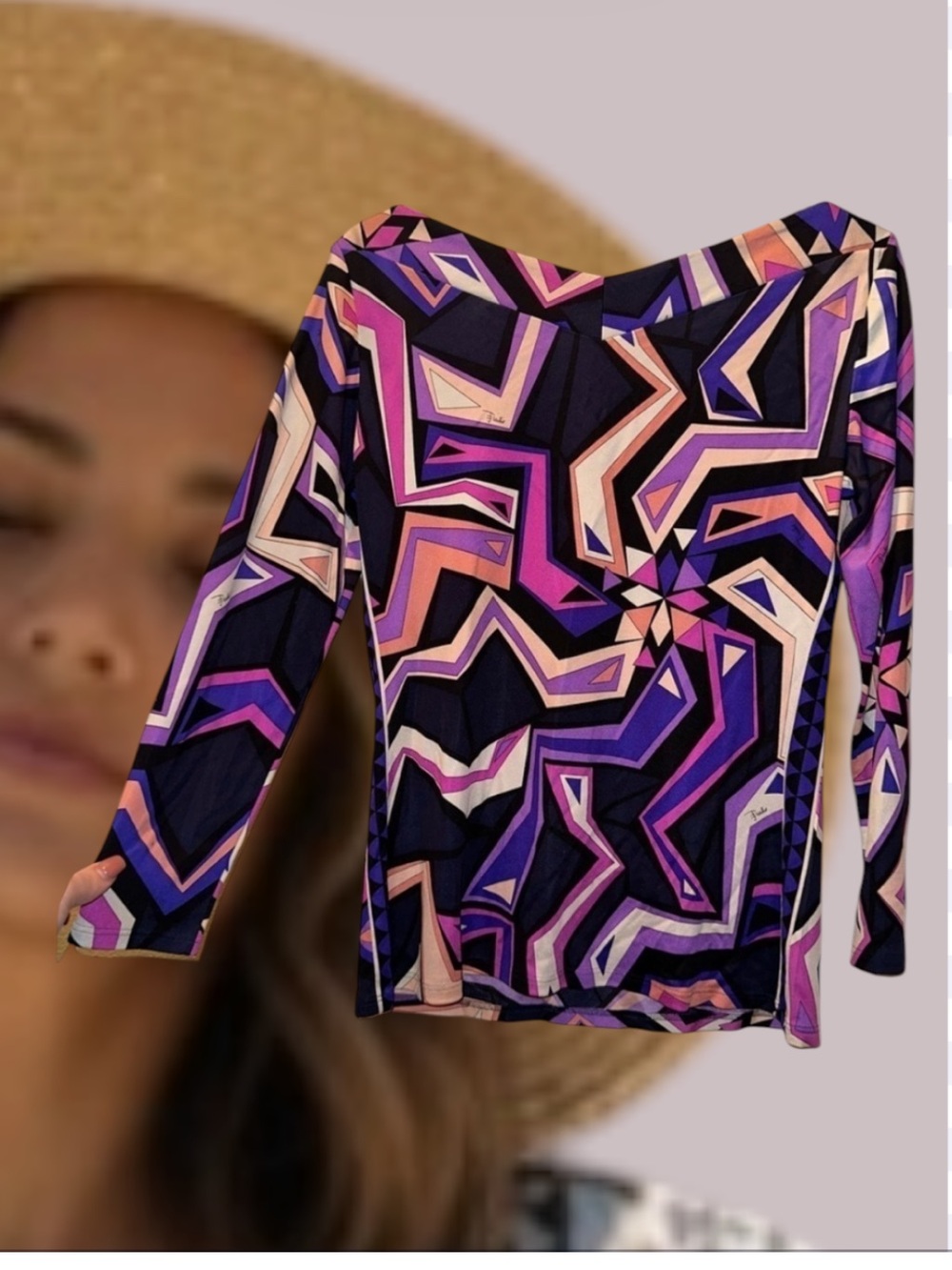 Emilio Pucci Geometric Multicolor Blouse